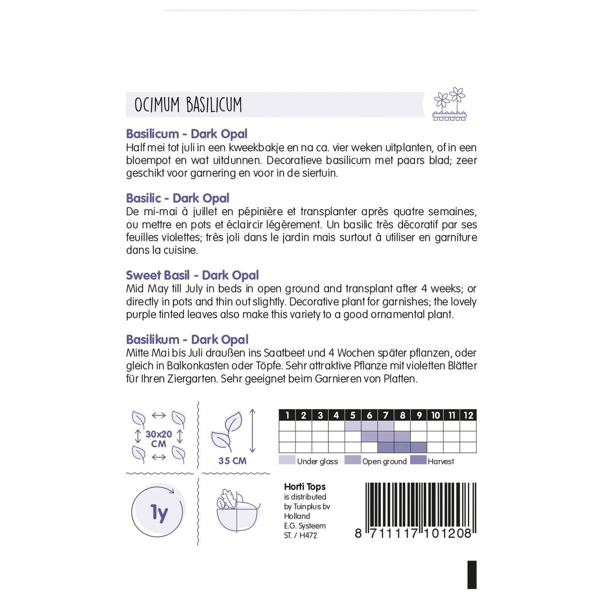 Basilicum dark opal zaad Basilicum dark opal zaad