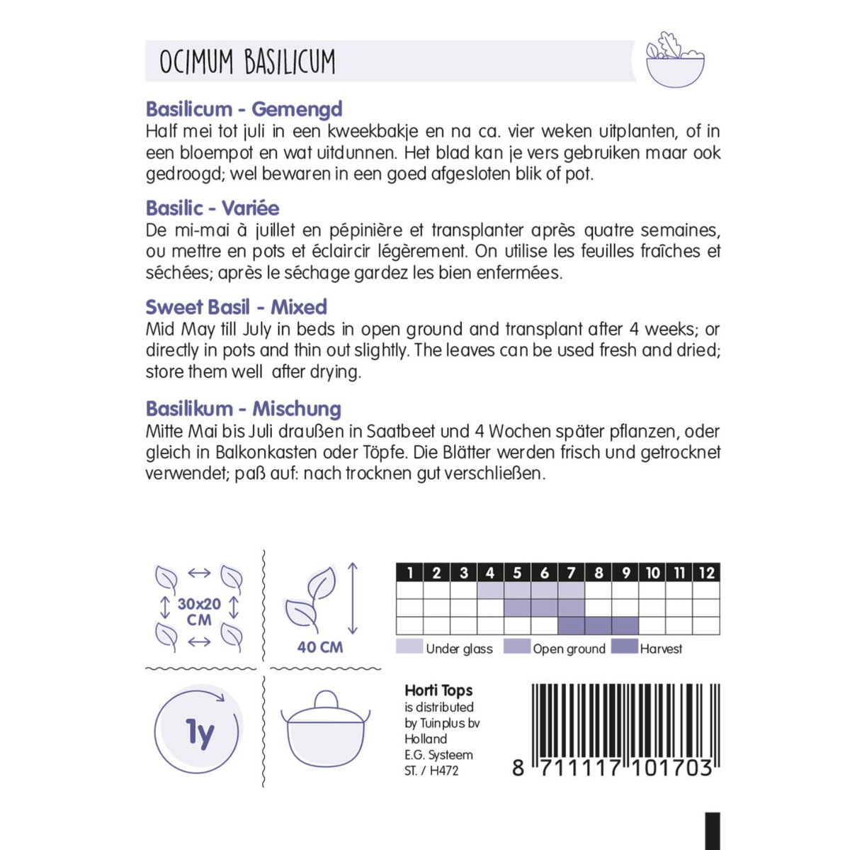 Basilicum gemengd zaad Basilicum gemengd zaad