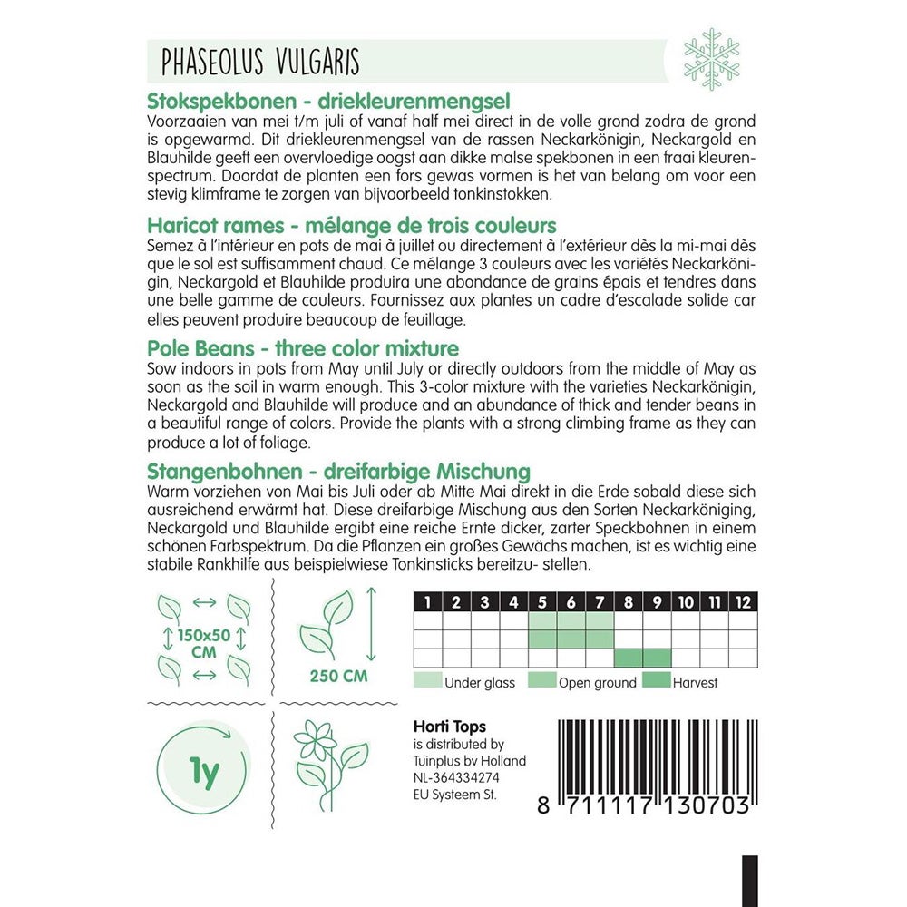 Stokspekbonenmengsel zaad 3 kleuren Stokspekbonenmengsel zaad 3 kleuren