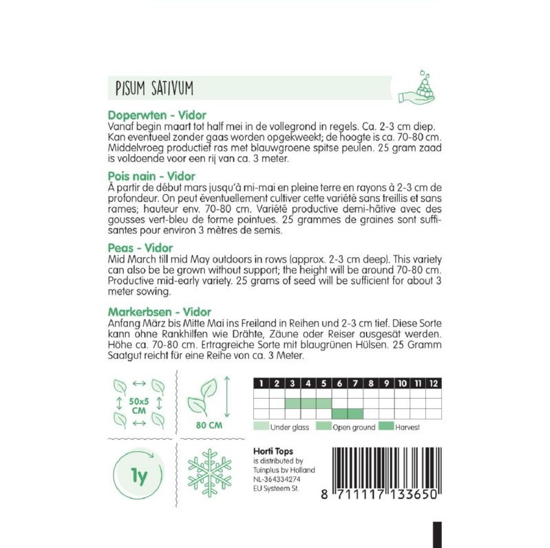 Doperwten Vidor zaad Doperwten Vidor zaad