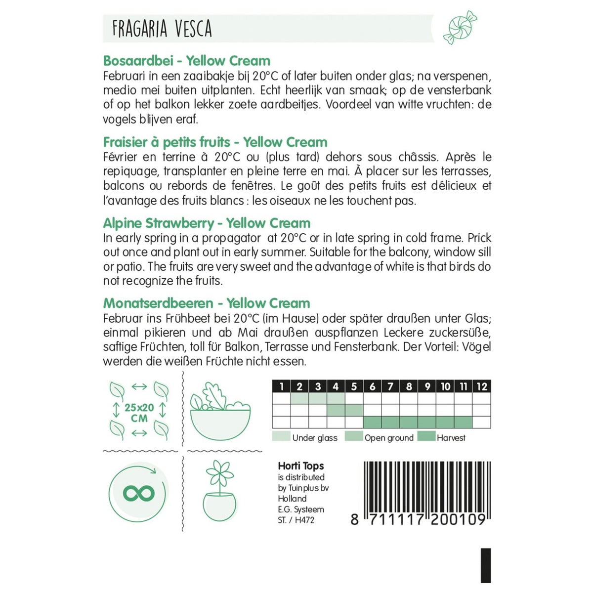 Bosaardbei Yellow Cream Bosaardbei Yellow Cream