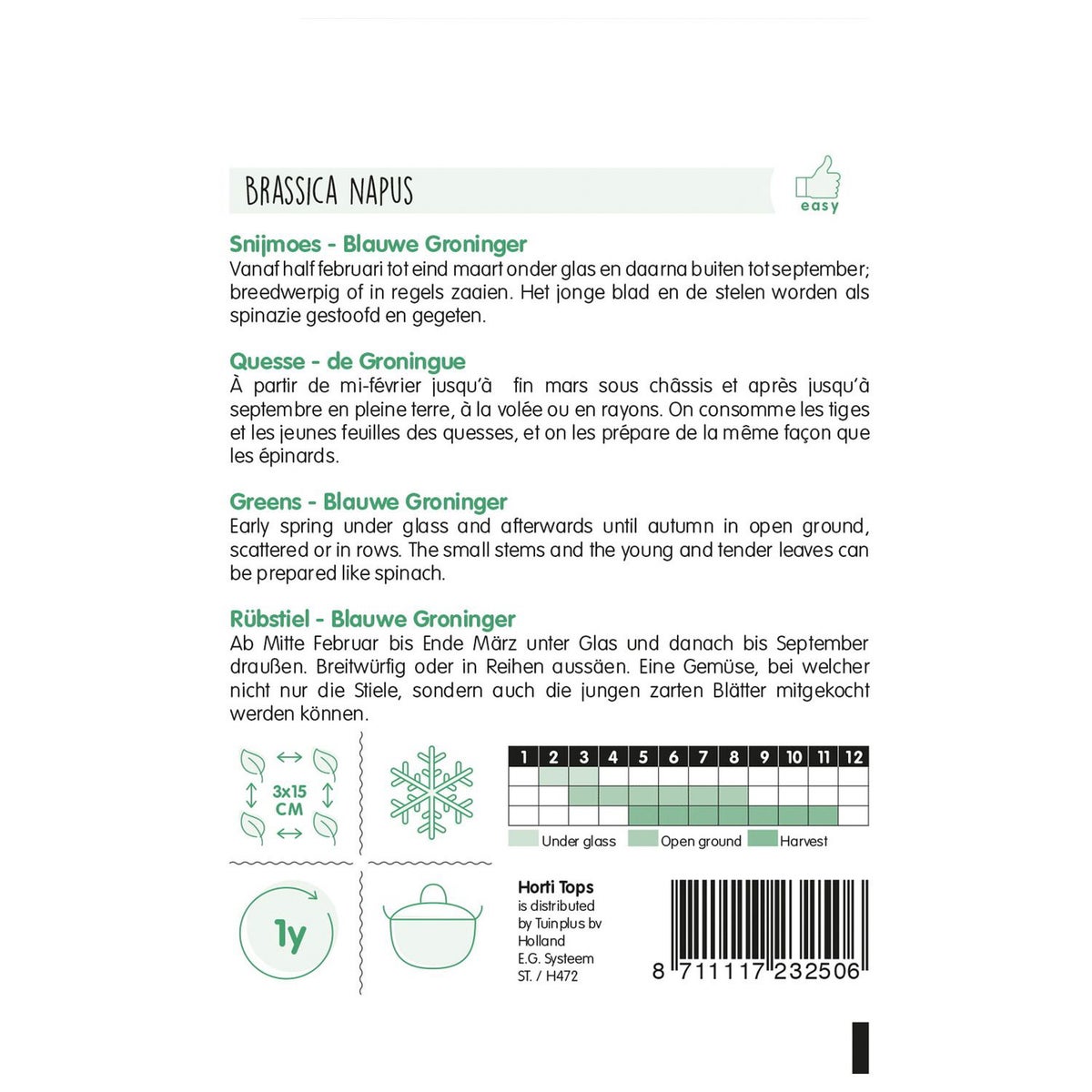 HT Snijmoes blauwe groninger HT Snijmoes blauwe groninger