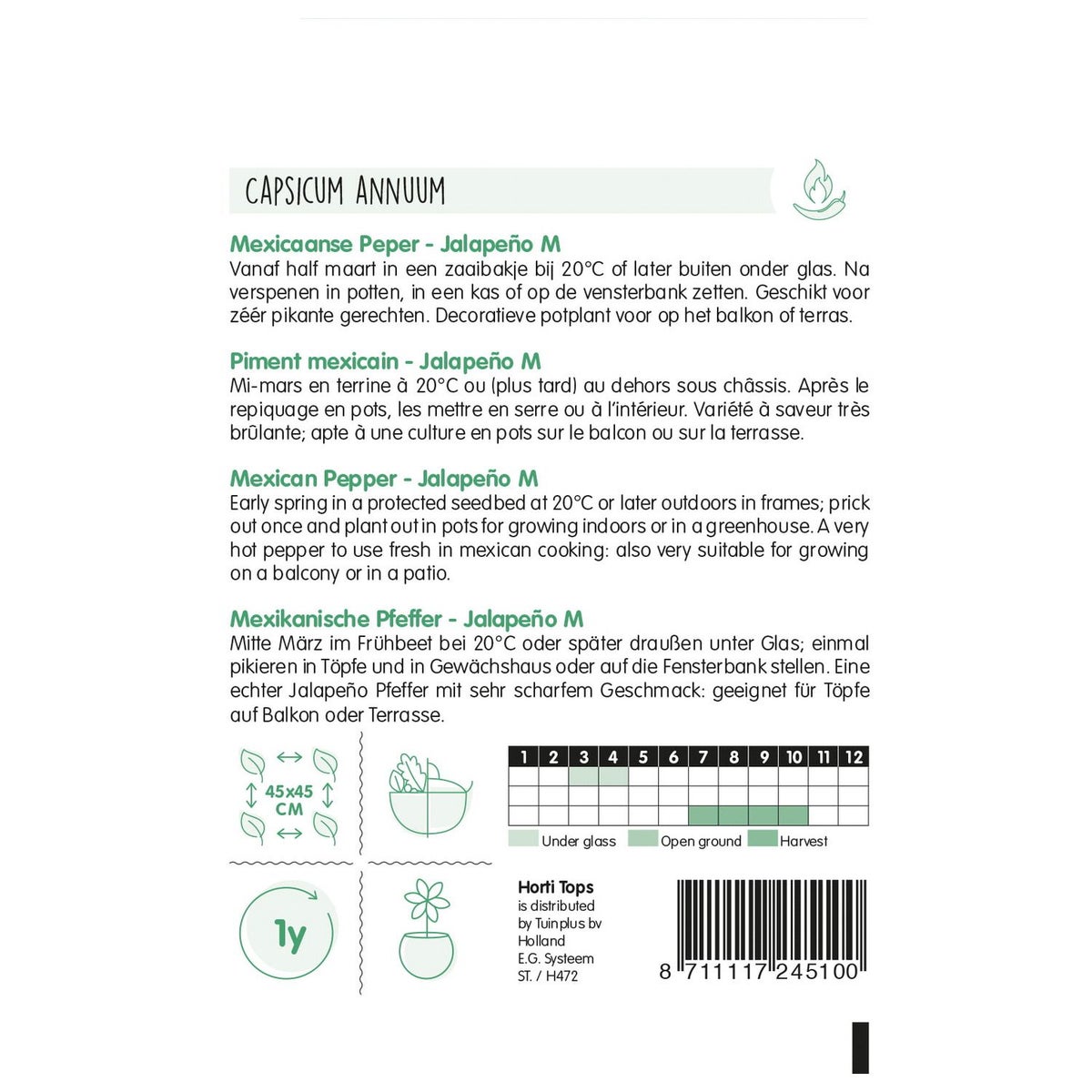 Peper Jalapeño M / Mexicaanse peper zaad Peper Jalapeño M / Mexicaanse peper zaad