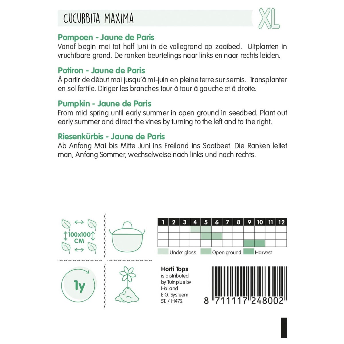 Pompoen Jaune de Paris zaad Pompoen Jaune de Paris zaad