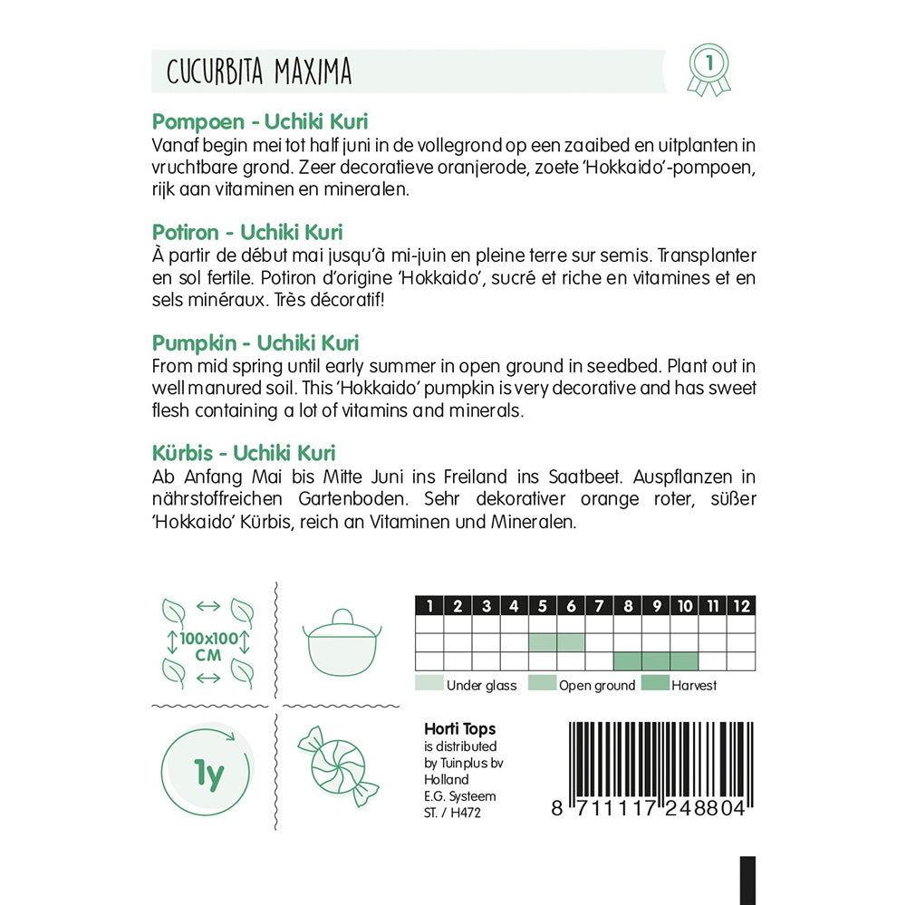 Pompoenen Uchiki Kuri zaad Pompoenen Uchiki Kuri zaad