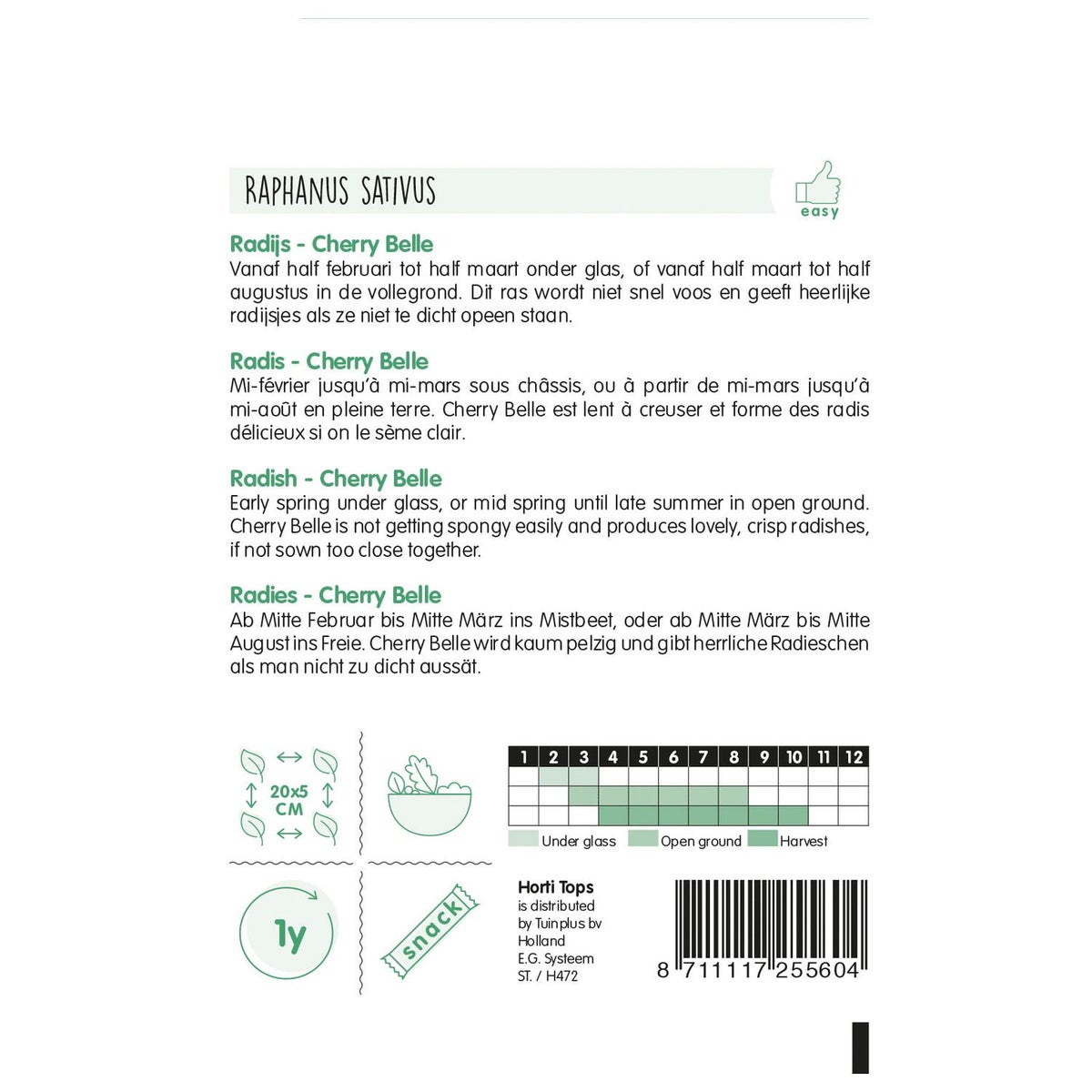 Radijs cherry belle zaad Radijs cherry belle zaad