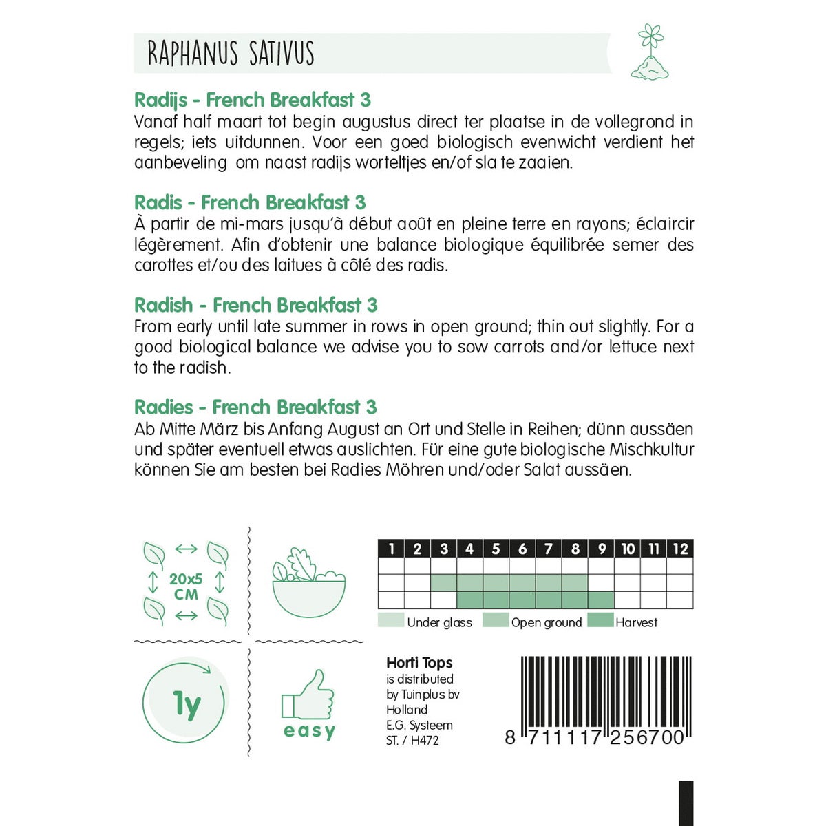 Radijs french breakfast 3 zaad Radijs french breakfast 3 zaad