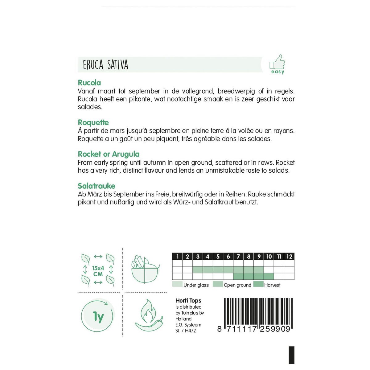 Rucola Eruca Sativa zaad Rucola Eruca Sativa zaad