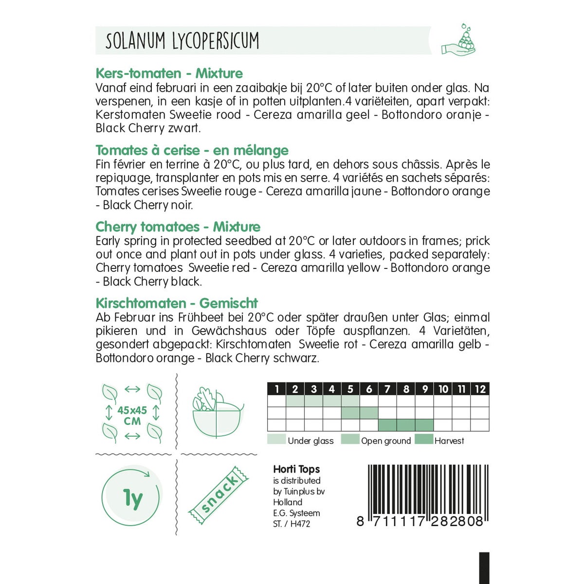 Tomaten Cherry 4 kleurenmix Tomaten Cherry 4 kleurenmix