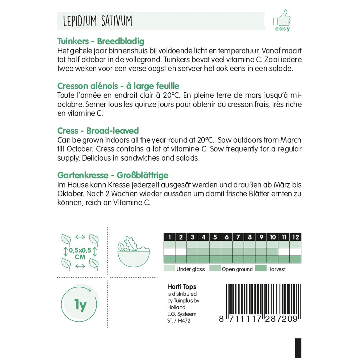 Tuinkers breedbladig Tuinkers breedbladig