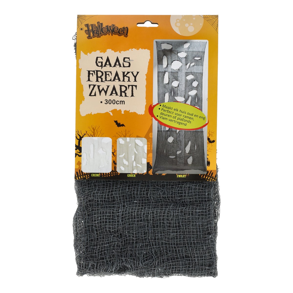 Gaas creepy zwart 300 cm Gaas creepy zwart 300 cm