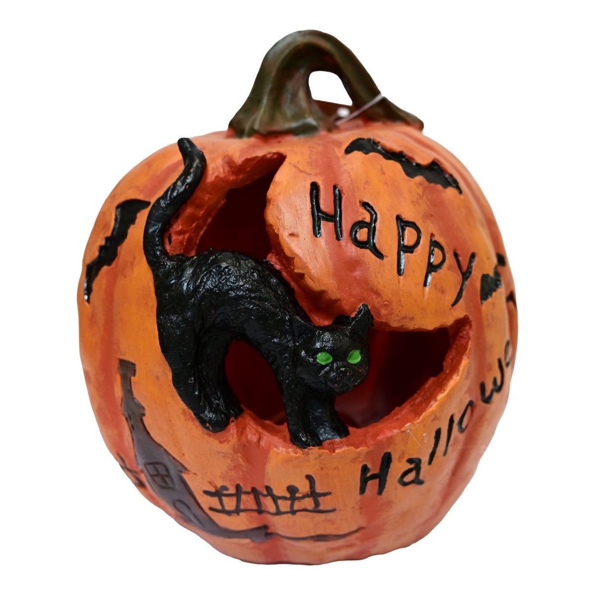 Pompoen Halloween kat 14 cm Pompoen Halloween kat 14 cm
