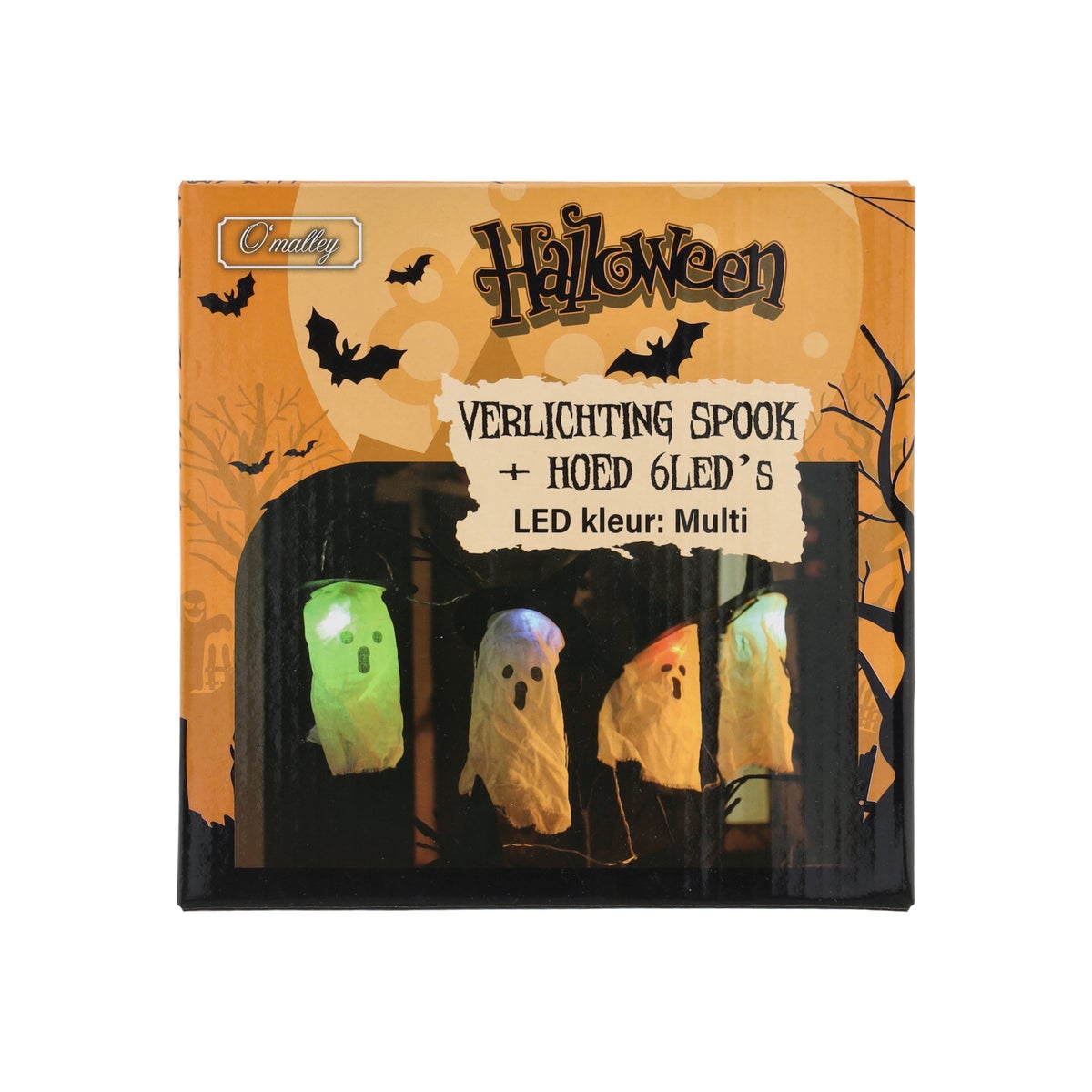 Verlichting spook met hoed 6-LED-multi Verlichting spook met hoed 6-LED-multi
