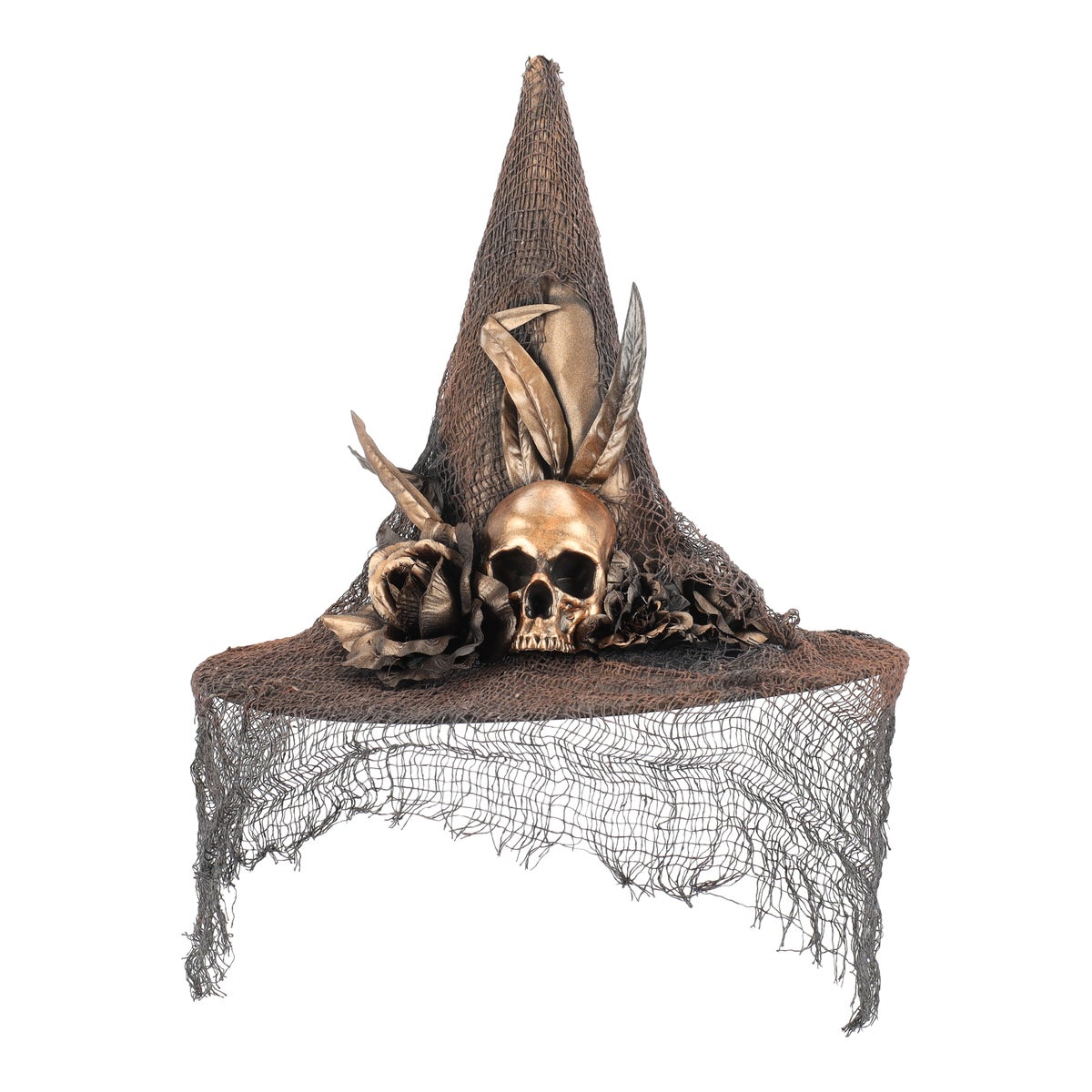 Hoed heks deco skull bronze Hoed heks deco skull bronze