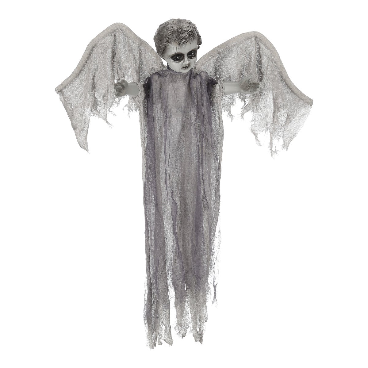 Hangende engel met beweging, licht en geluid, 100 cm Hangende engel met beweging, licht en geluid, 100 cm