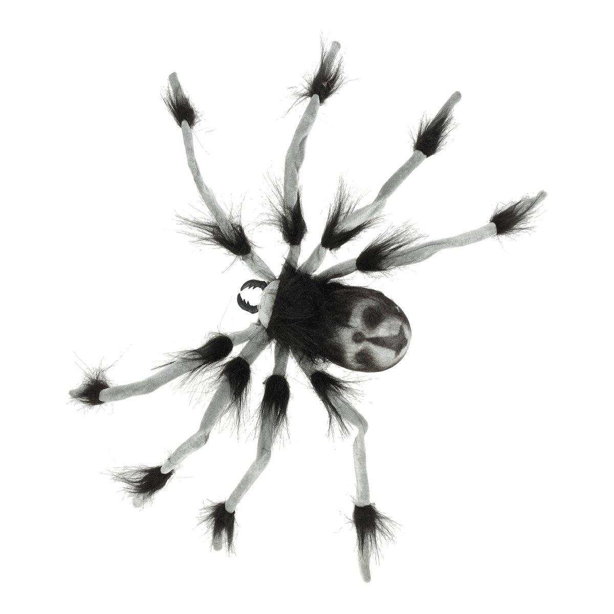 Zwevende grijze spin met beweging, licht en geluid, 80 cm Zwevende grijze spin met beweging, licht en geluid, 80 cm