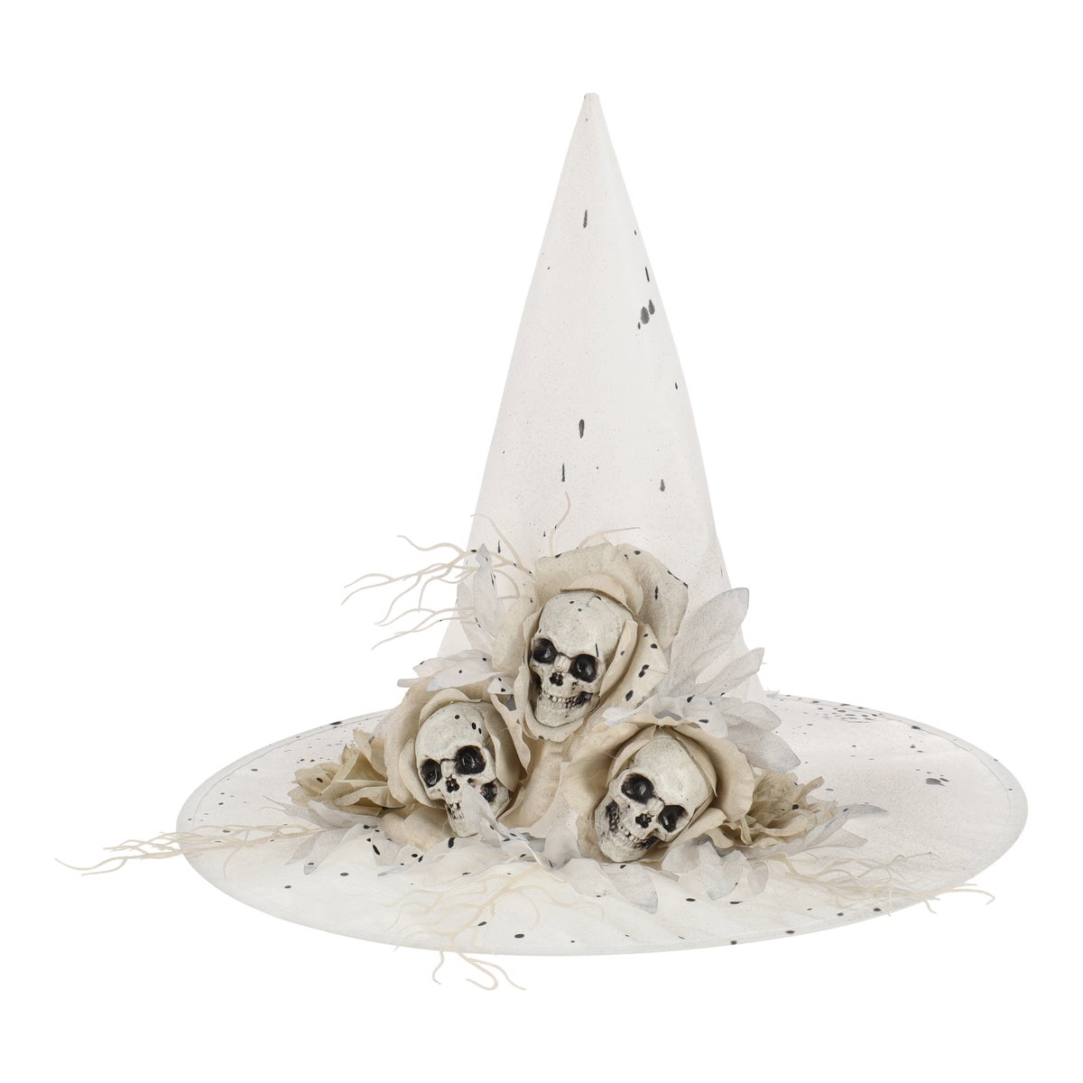 Hoed heks deco skull wit Hoed heks deco skull wit