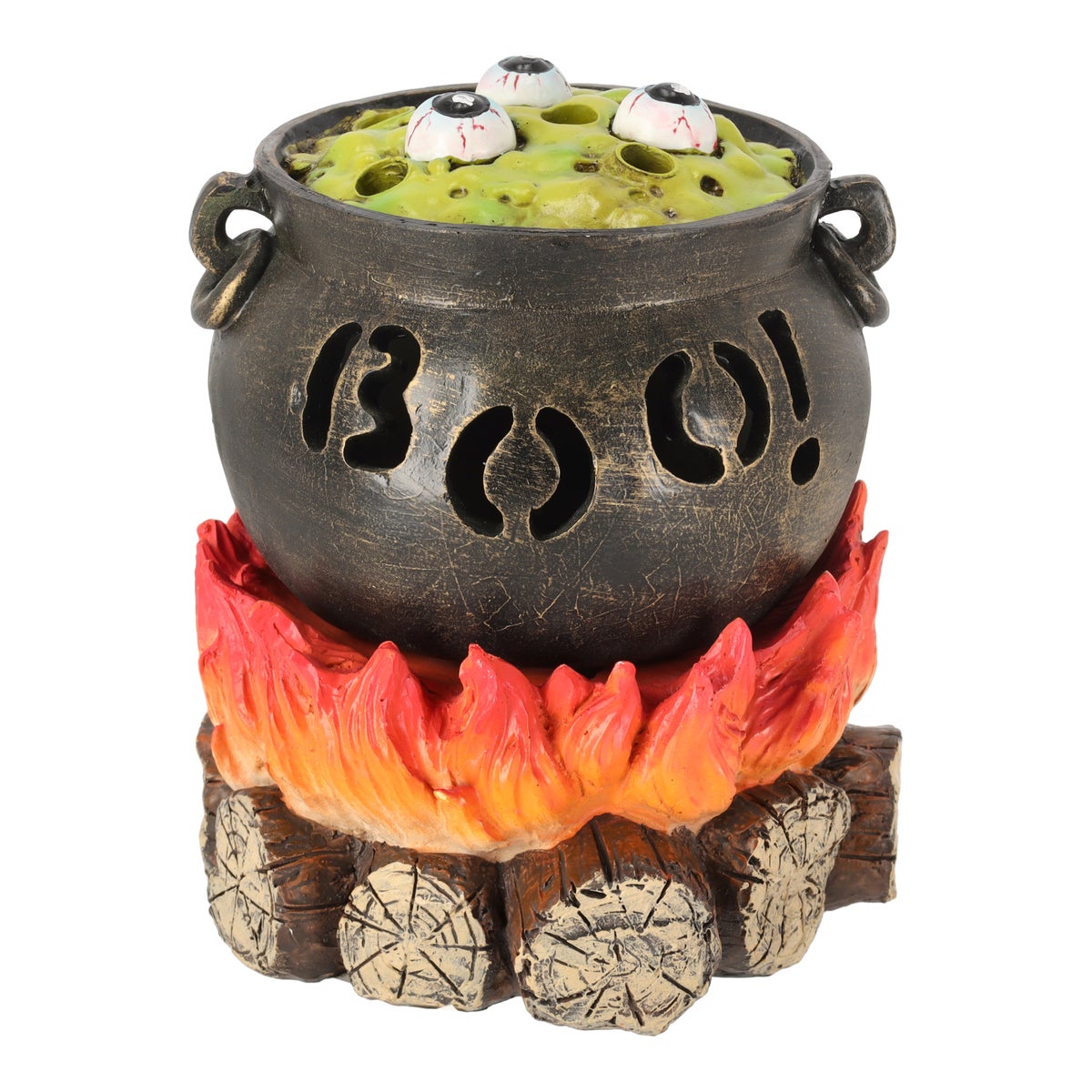 Heksenketel op vuur LED smoke 18cm Heksenketel op vuur LED smoke 18cm
