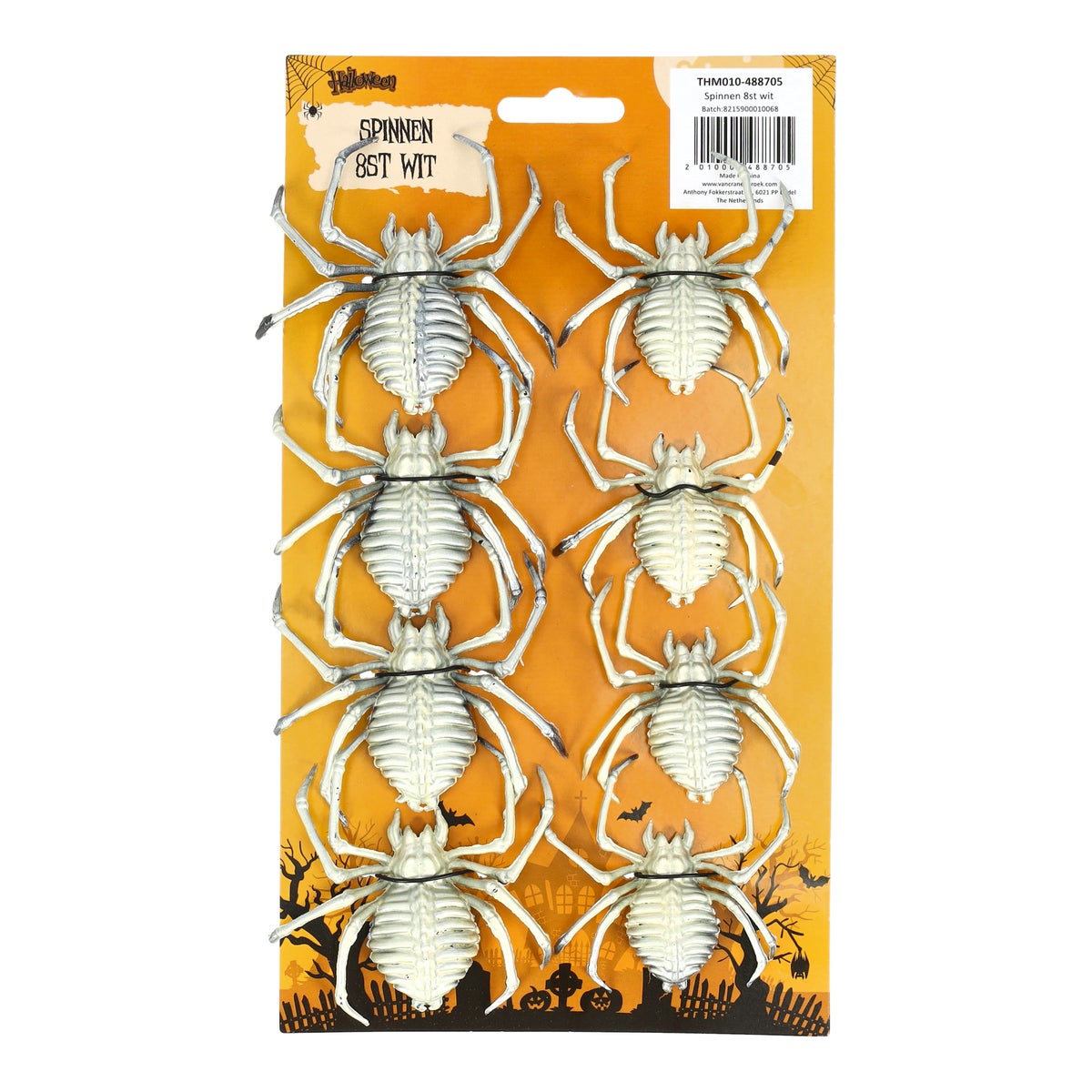 Spinnen 8 stuks wit Spinnen 8 stuks wit