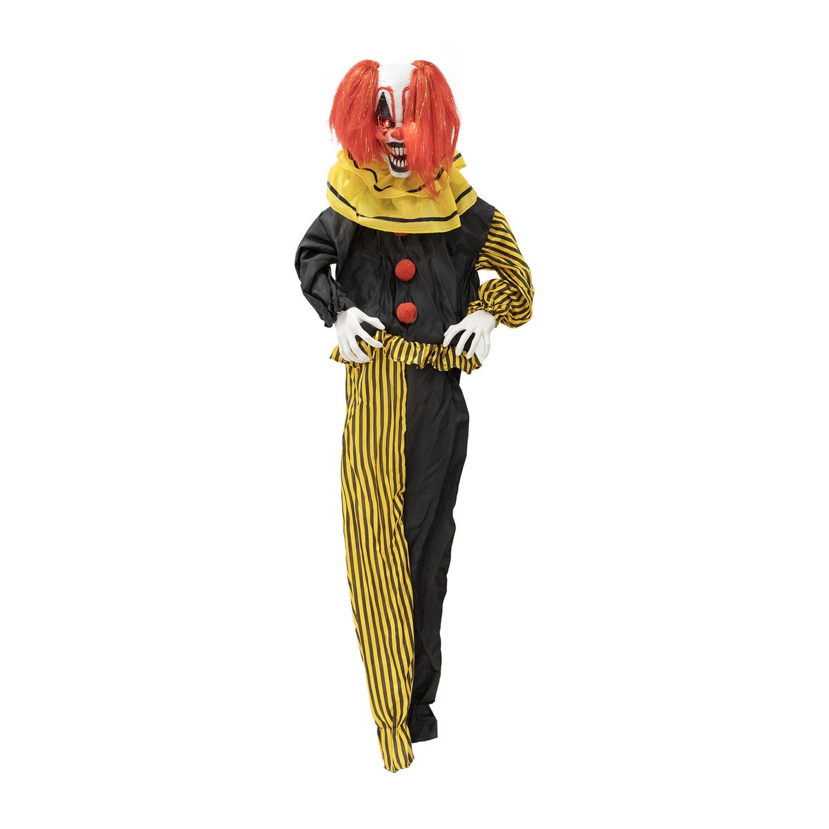 Killer clown geel staand B en L en G 165 cm Killer clown geel staand B en L en G 165 cm