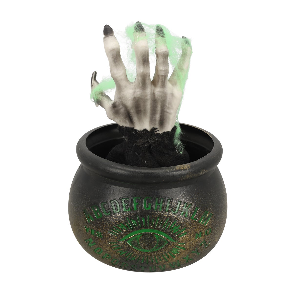 Heksenketel met hand 28 cm met beweging, licht en geluid Heksenketel met hand 28 cm met beweging, licht en geluid