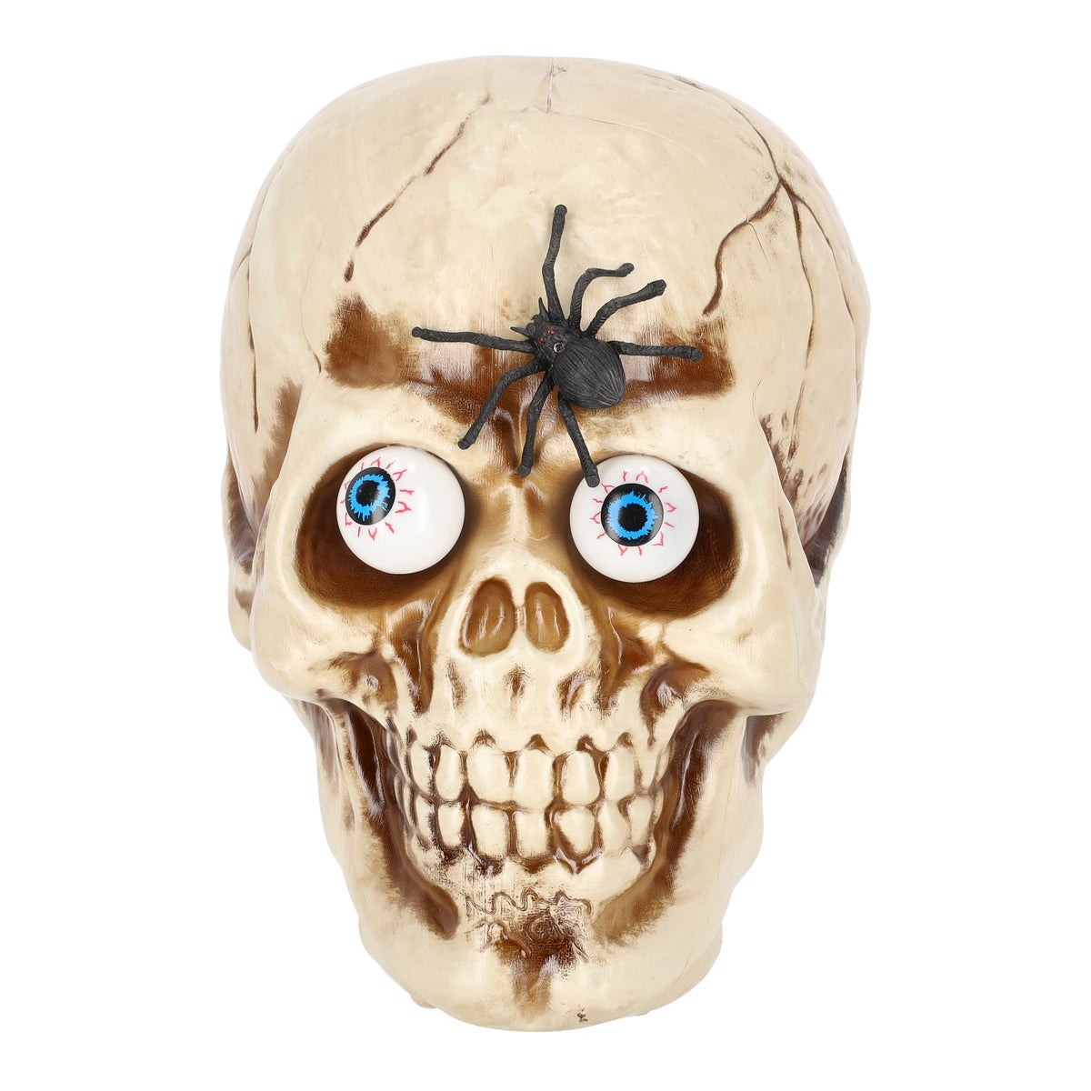 Skull met spin LED-ogen 31 cm Skull met spin LED-ogen 31 cm