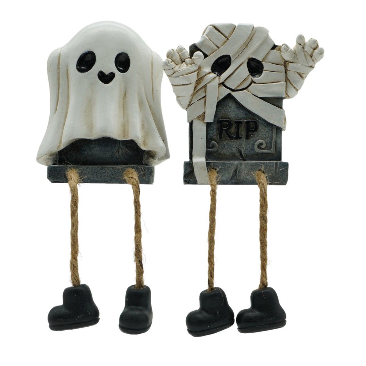 Spook en mummie zittend 10 cm Spook en mummie zittend 10 cm