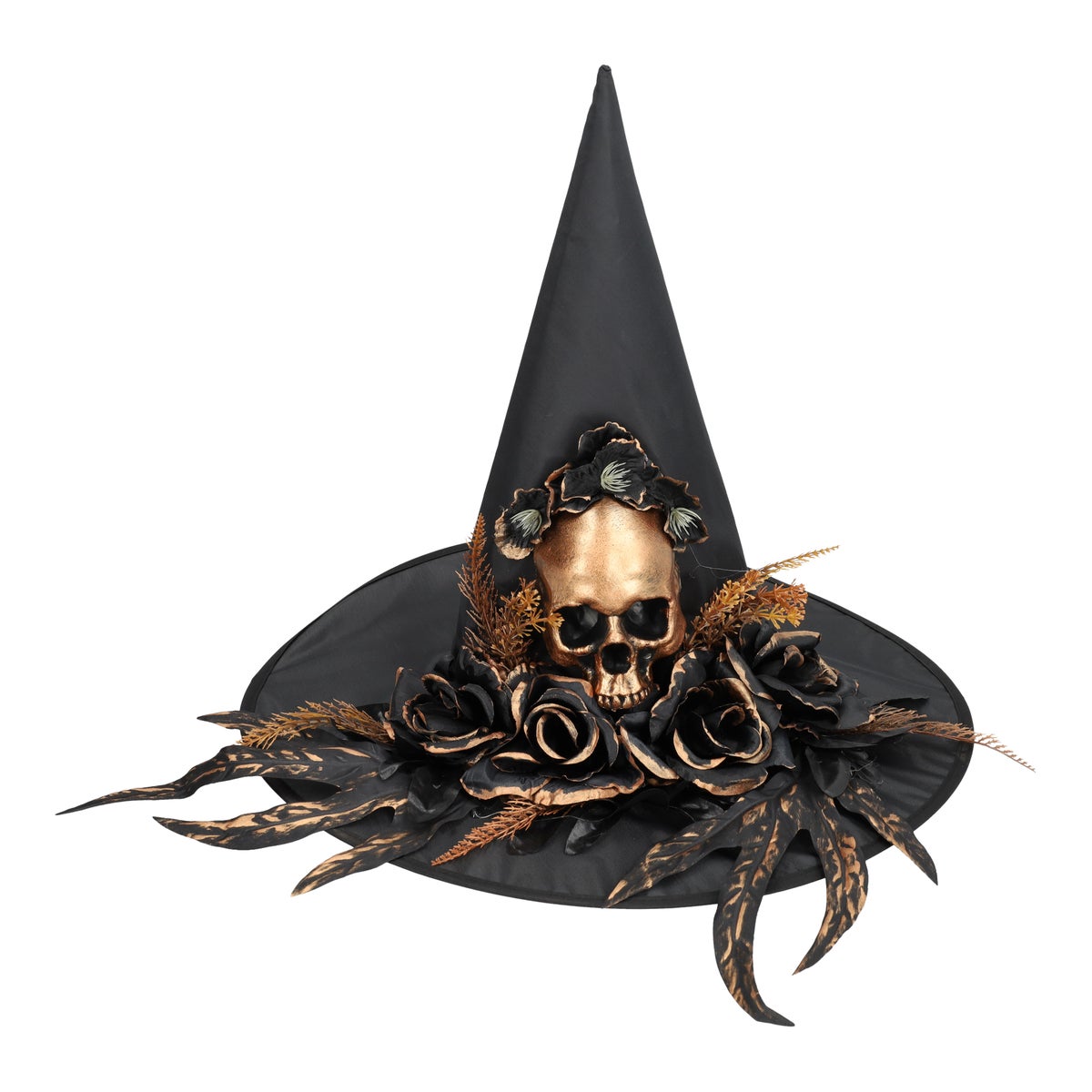 Hoed heks deco skull koper 45 cm Hoed heks deco skull koper 45 cm