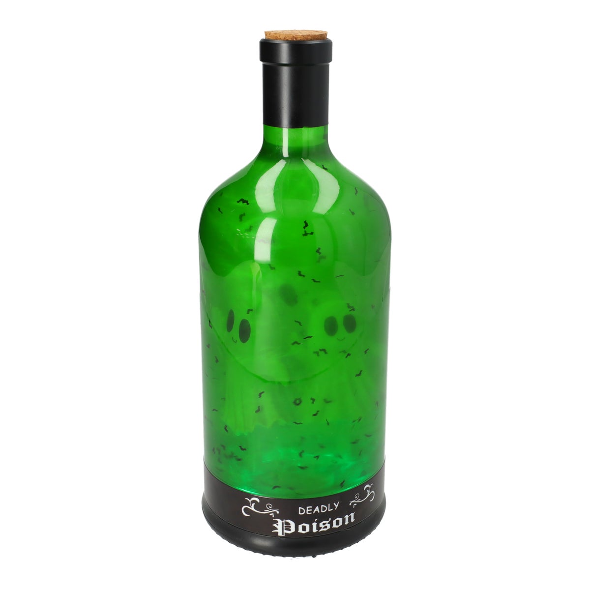 Halloween fles met spook glitter 28 cm Halloween fles met spook glitter 28 cm