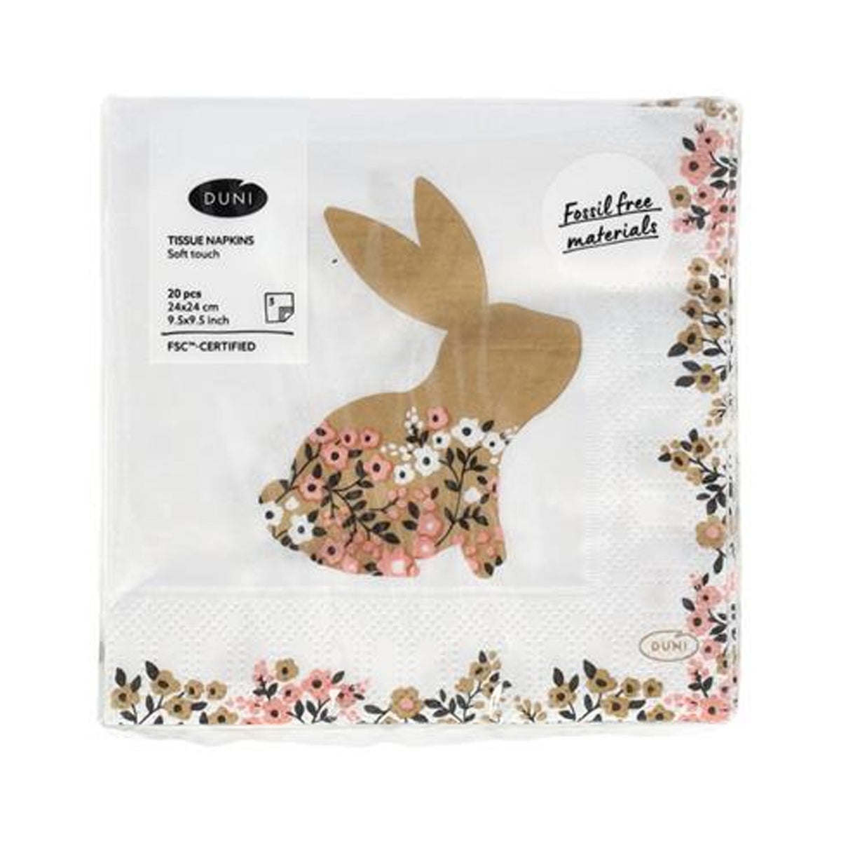Servet 24 x 24 cm blooming bunnies 20 stuks Servet 24 x 24 cm blooming bunnies 20 stuks
