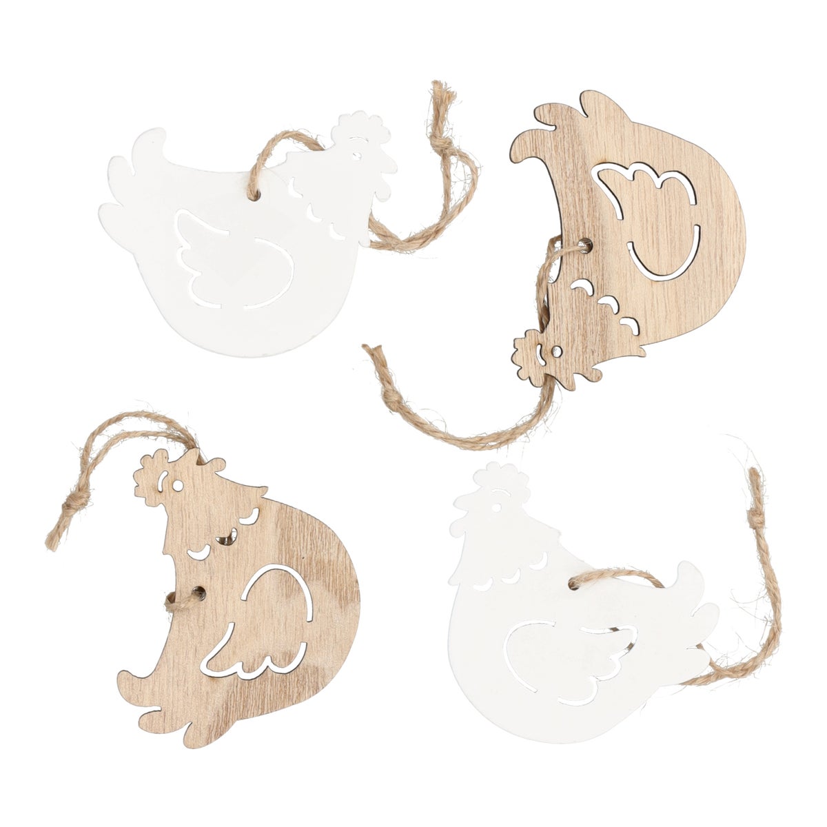 Hanger hout pasen 7 cm 4 stuks Hanger hout pasen 7 cm 4 stuks