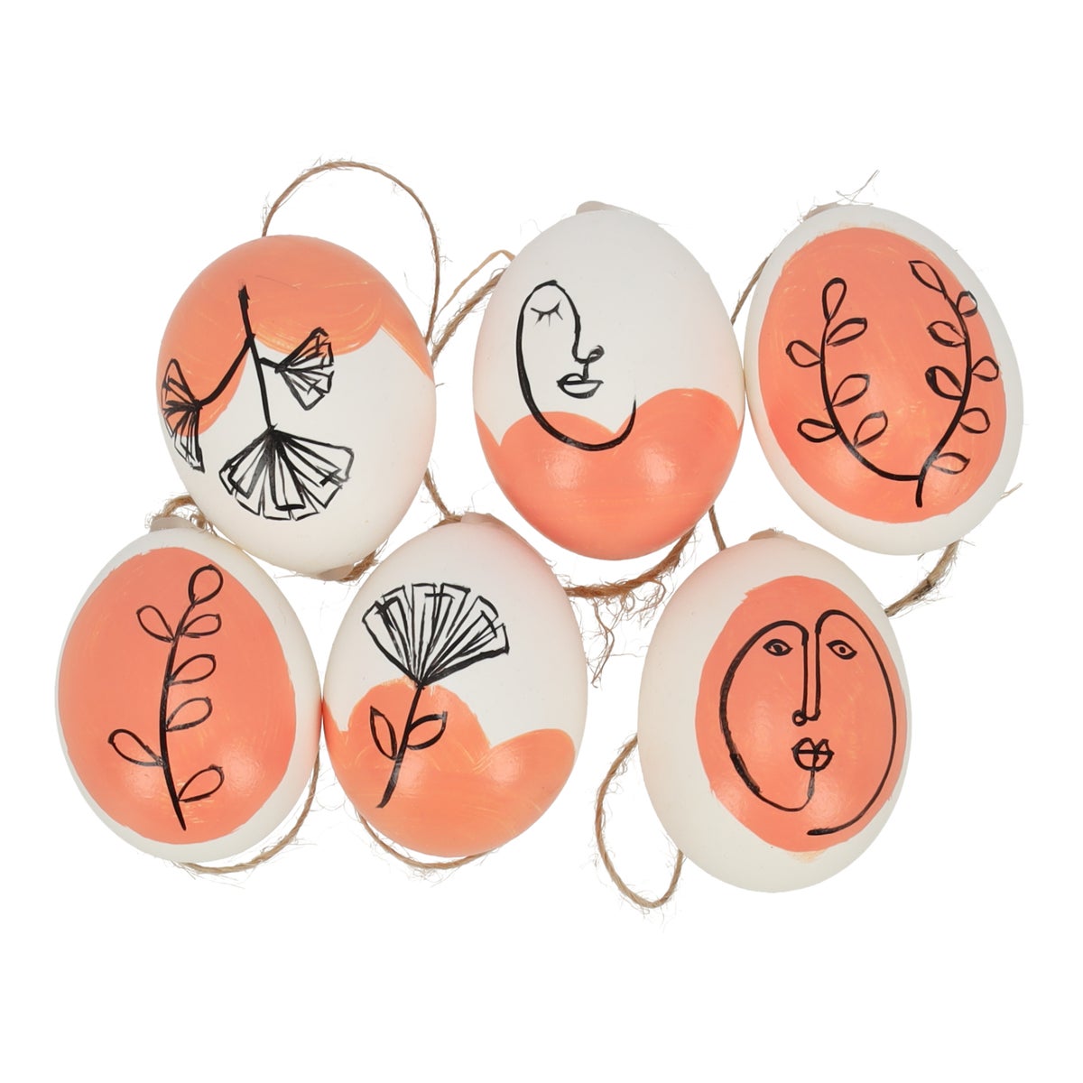Hanger ei nature oranje 6 stuks Hanger ei nature oranje 6 stuks
