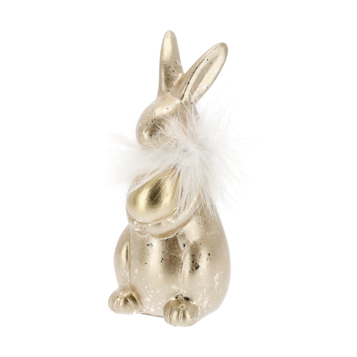 Konijn met ei 16 cm goud Konijn met ei 16 cm goud