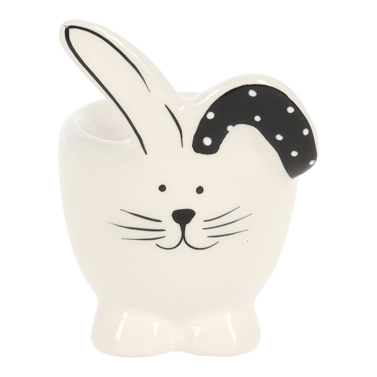 Eidop konijn wit zwart 5 x 9 cm Eidop konijn wit zwart 5 x 9 cm