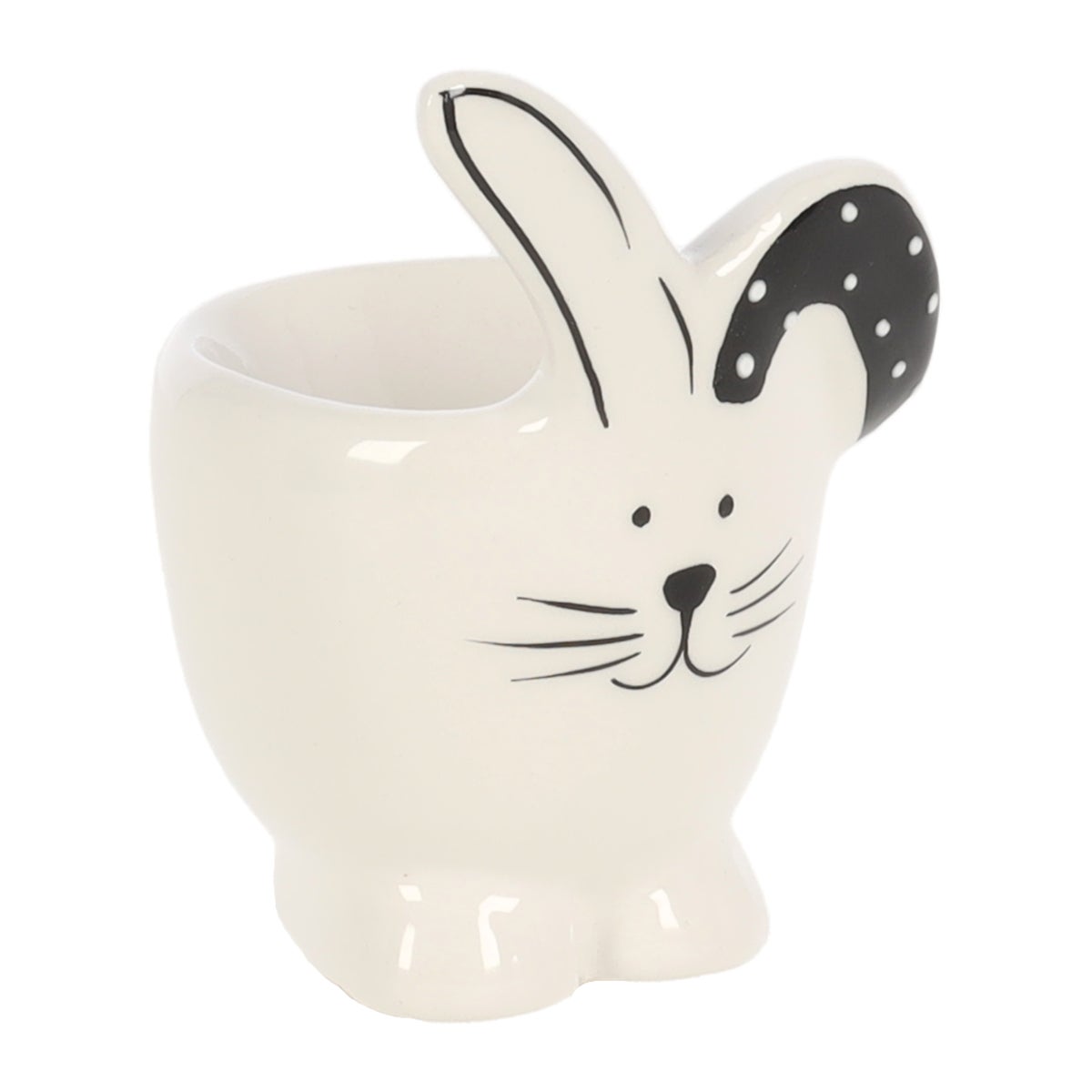 Eidop konijn wit zwart 5x9cm Eidop konijn wit zwart 5x9cm