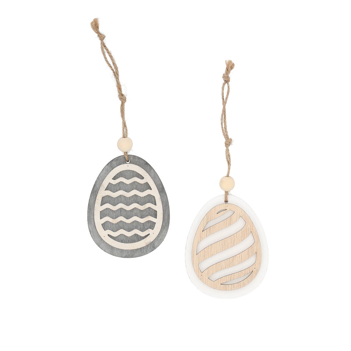 Hanger hout ei 8 cm 12 assorti Hanger hout ei 8 cm 12 assorti