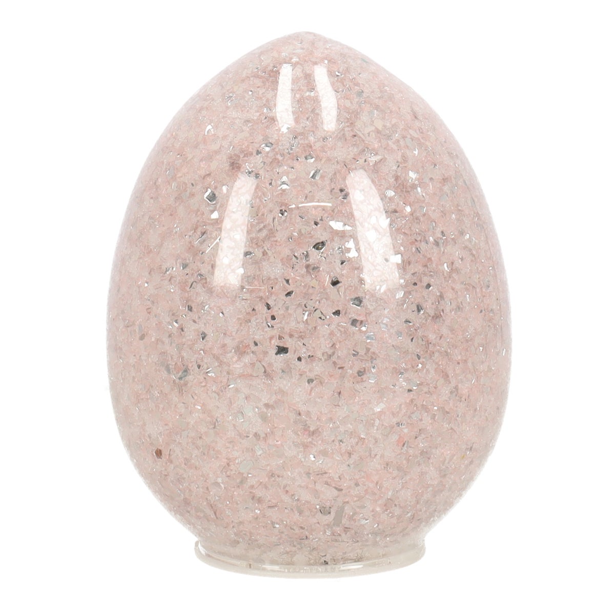 Ei glas 10 LED roze 16 cm Ei glas 10 LED roze 16 cm
