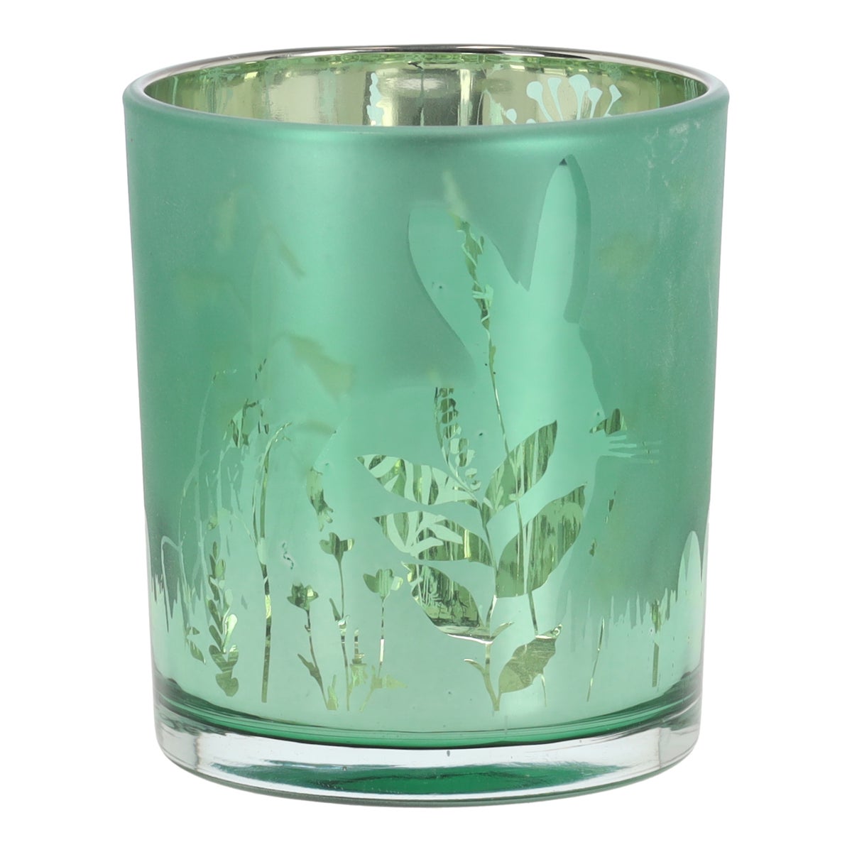 Theelicht glas konijn groen 10 cm Theelicht glas konijn groen 10 cm