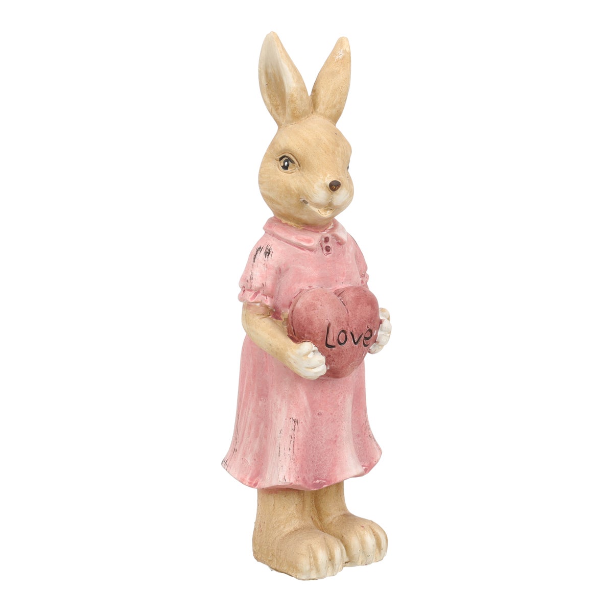 Konijn staand hart roze 20cm Konijn staand hart roze 20cm