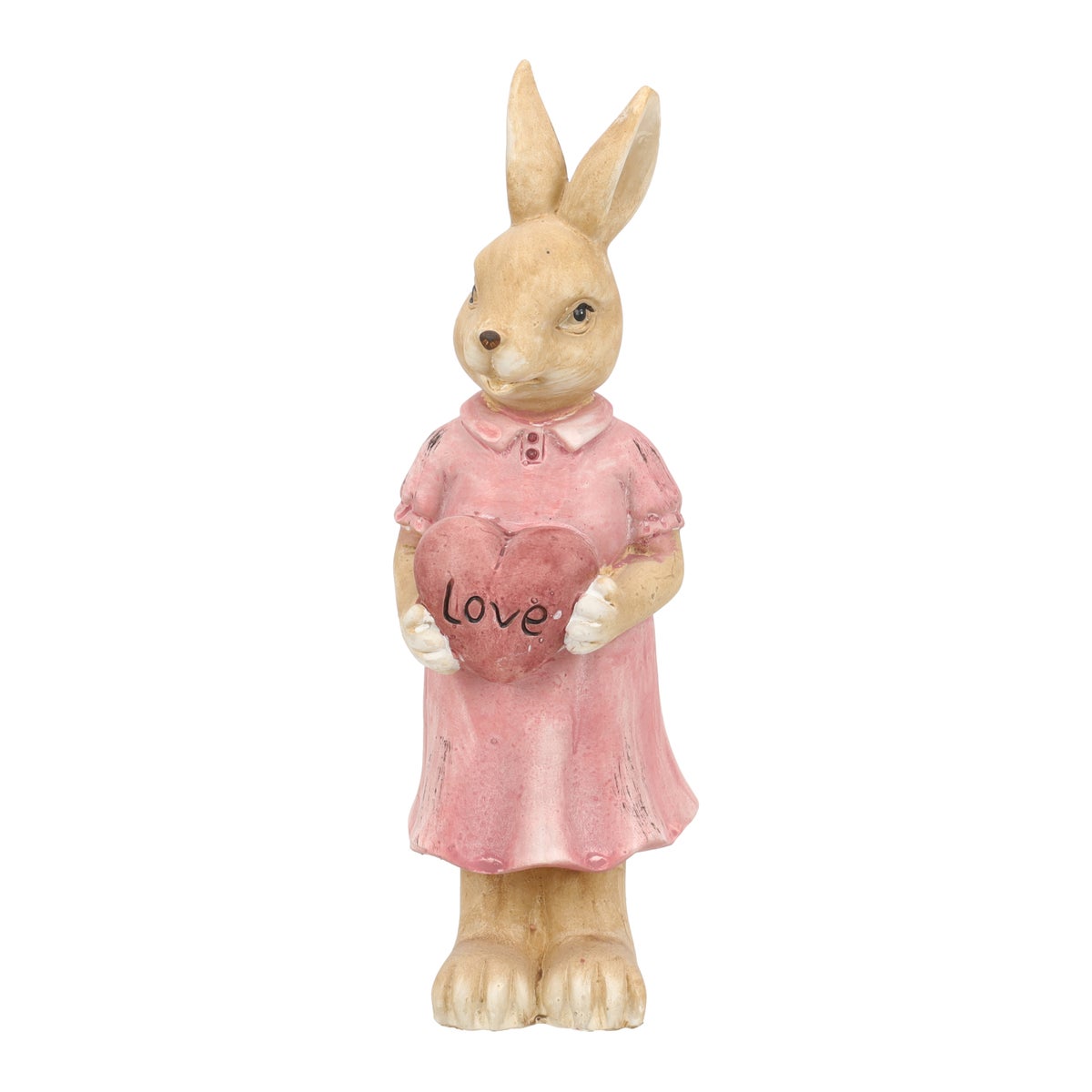 Konijn staand hart roze 20cm Konijn staand hart roze 20cm