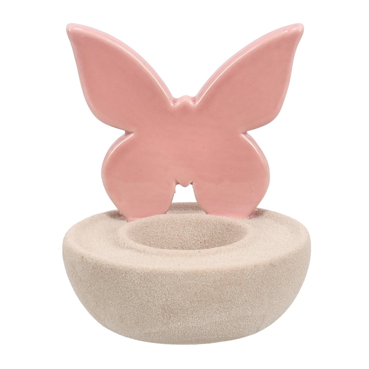 Theelichthouder vlinder roze 12cm Theelichthouder vlinder roze 12cm