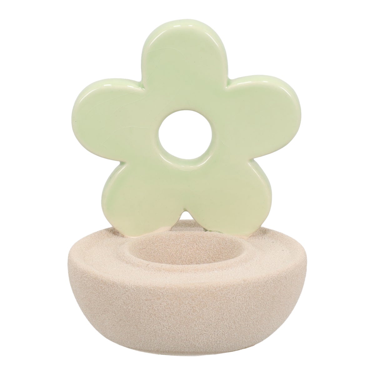 Theelichthouder bloem groen 12 cm Theelichthouder bloem groen 12 cm