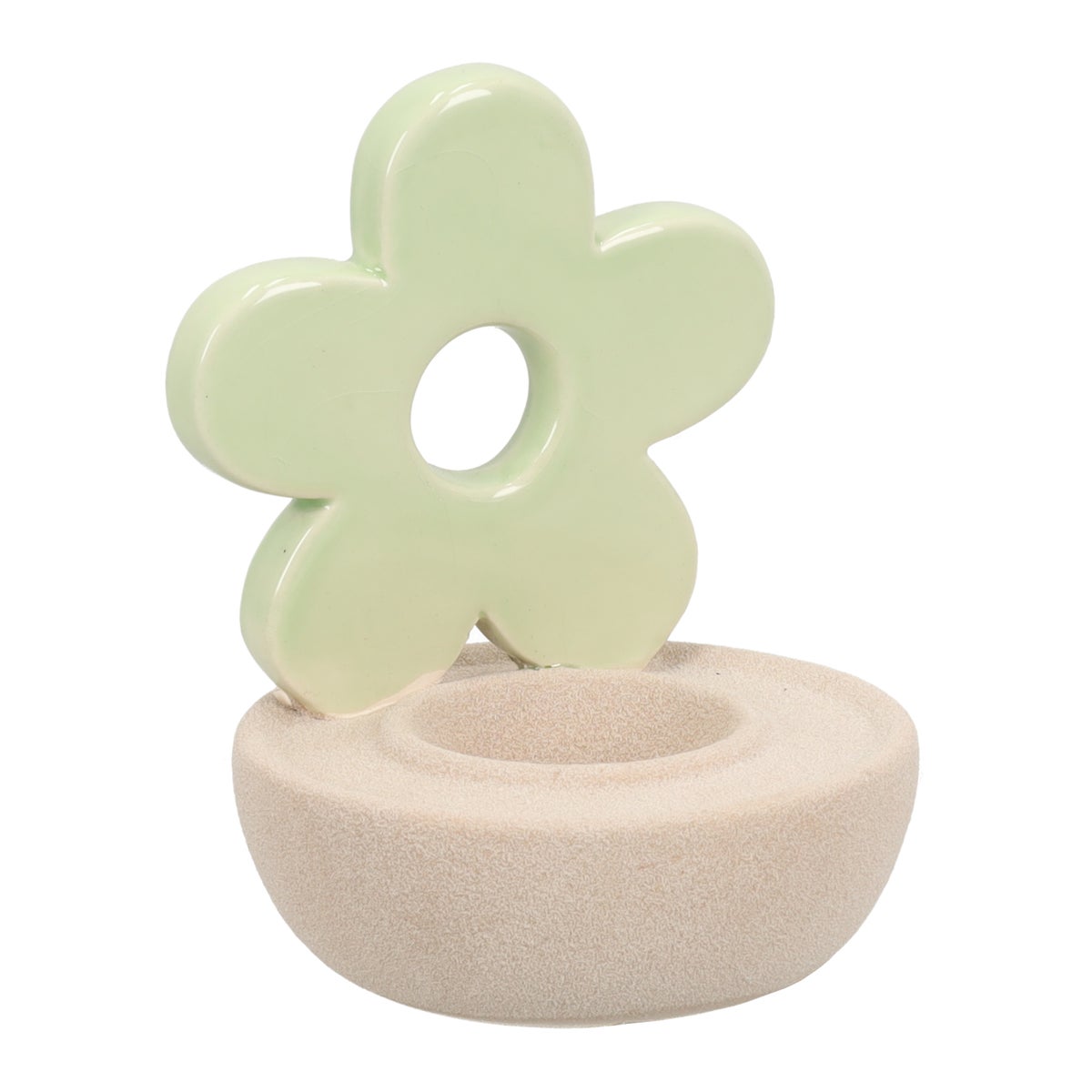 Theelichthouder bloem groen 12 cm Theelichthouder bloem groen 12 cm