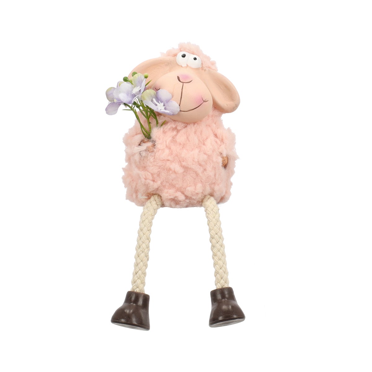 Schaap zittend bloemen 10 cm Schaap zittend bloemen 10 cm