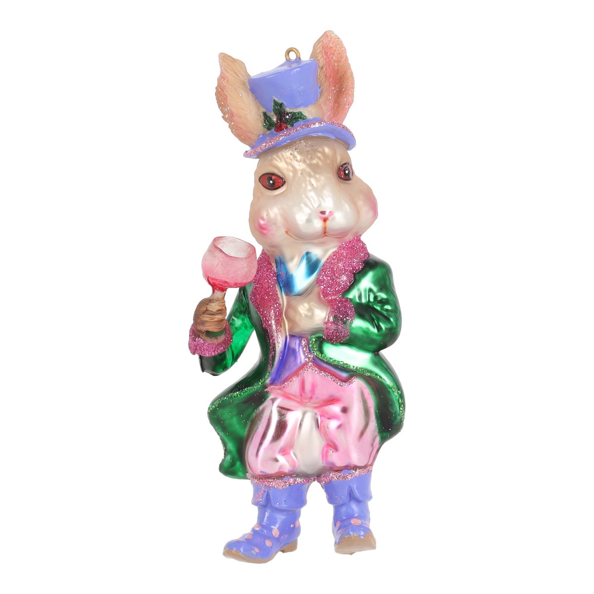 Hanger glas konijn hoed paars Hanger glas konijn hoed paars