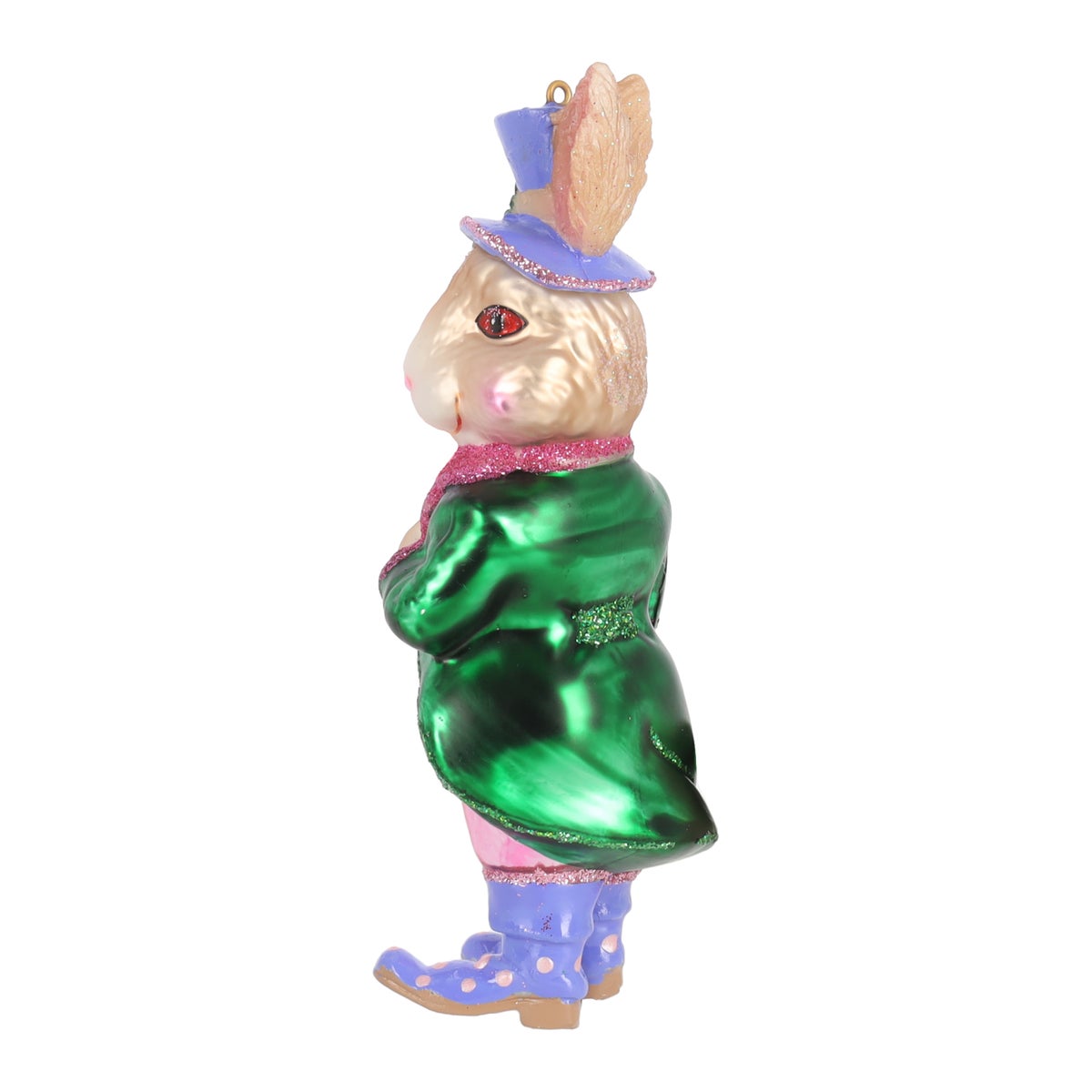 Hanger glas konijn hoed paars Hanger glas konijn hoed paars