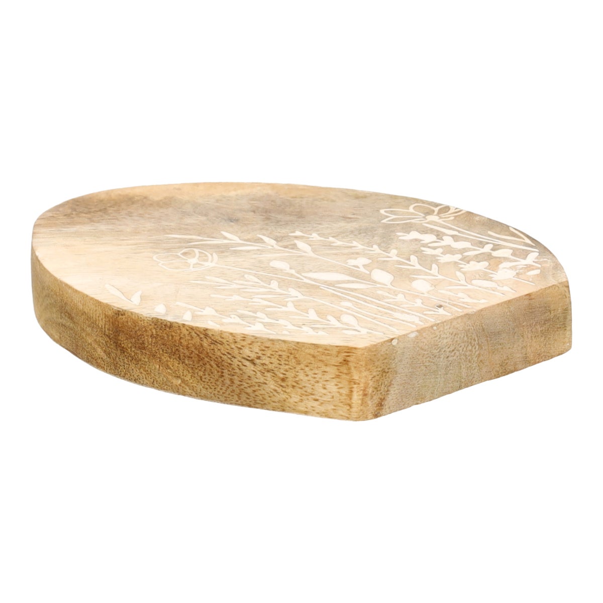 Ei staand bloem hout 12cm Ei staand bloem hout 12cm