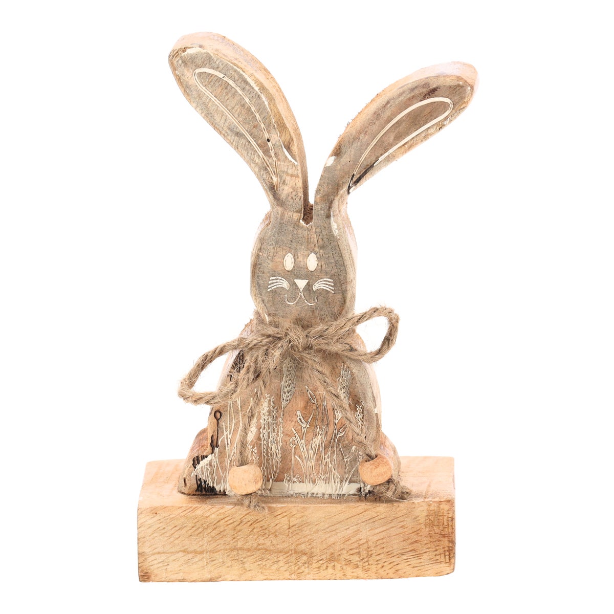 Konijn bloemen hout 17cm Konijn bloemen hout 17cm