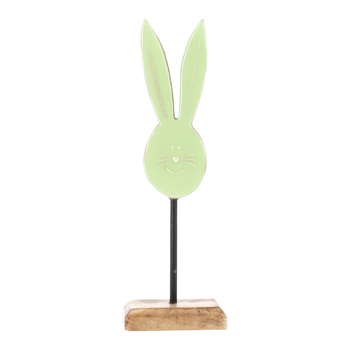 Konijn op voet 23 cm groen Konijn op voet 23 cm groen