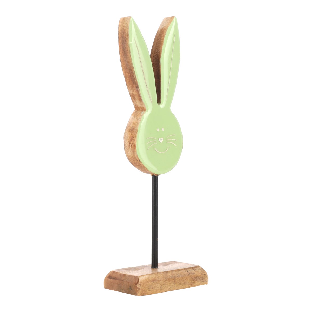 Konijn op voet 23 cm groen Konijn op voet 23 cm groen